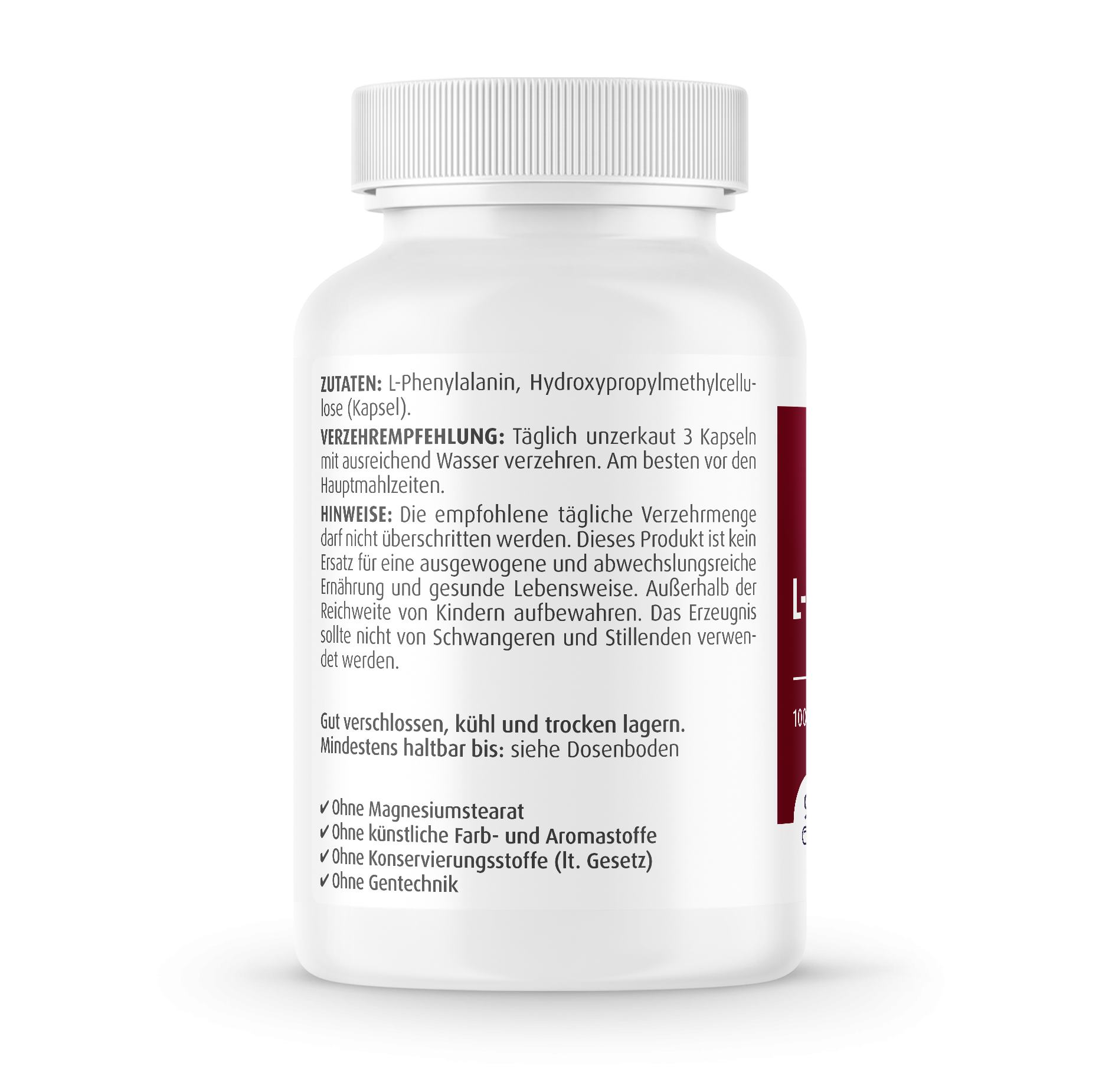 L-Phenylalanin 500 mg - 90 Kapseln