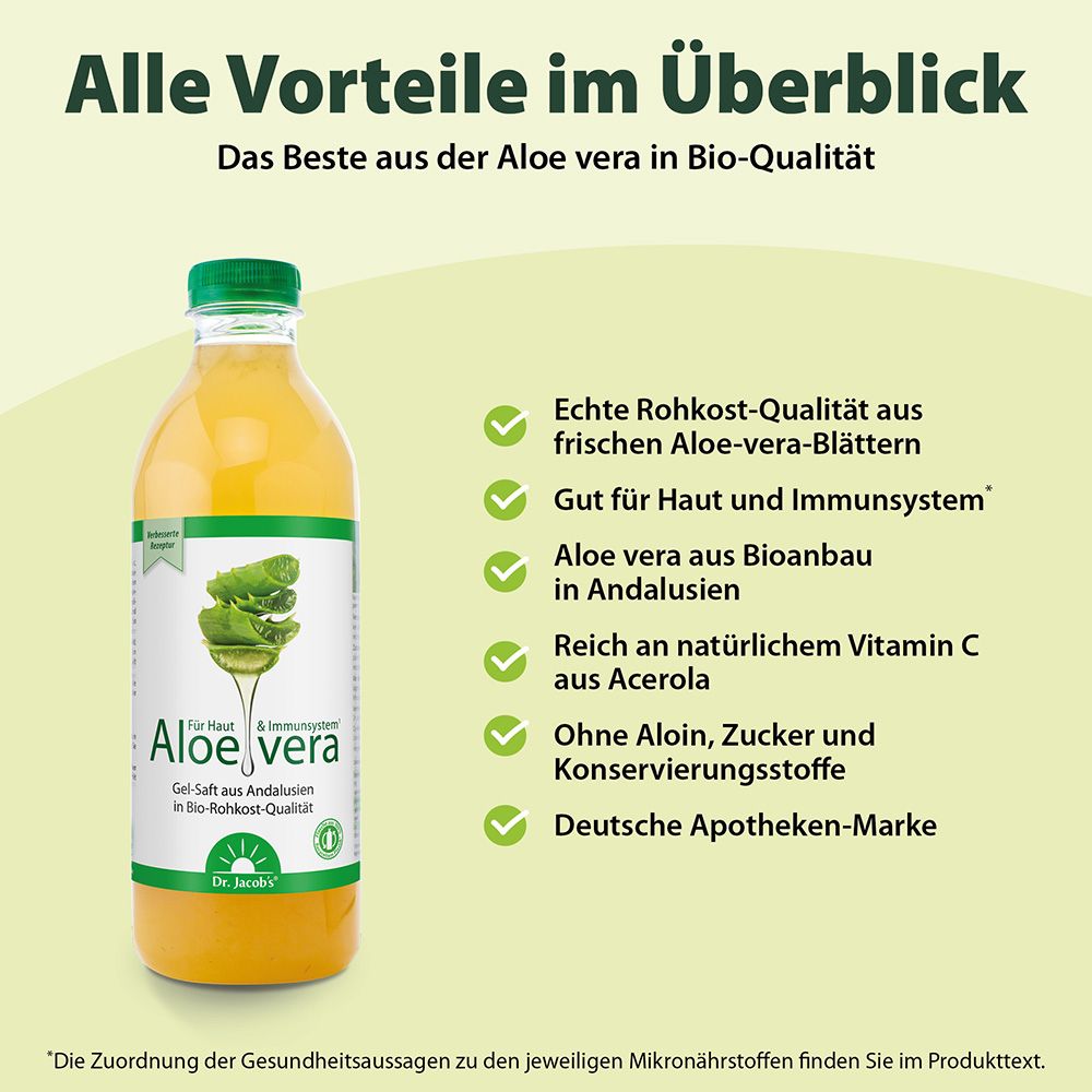 Aloe-vera-Gel-Saft BIO | Dr. Jacob's