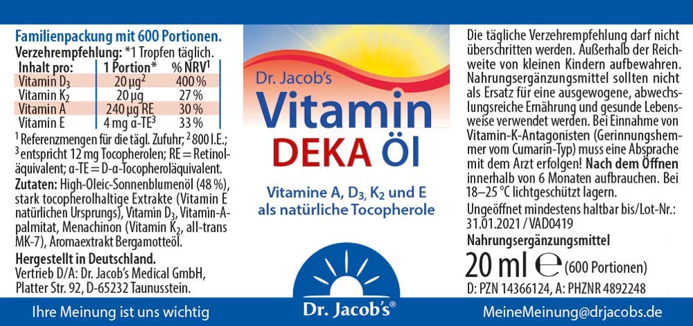 Dr. Jacobs Vitamin DEKA l - 20 ml