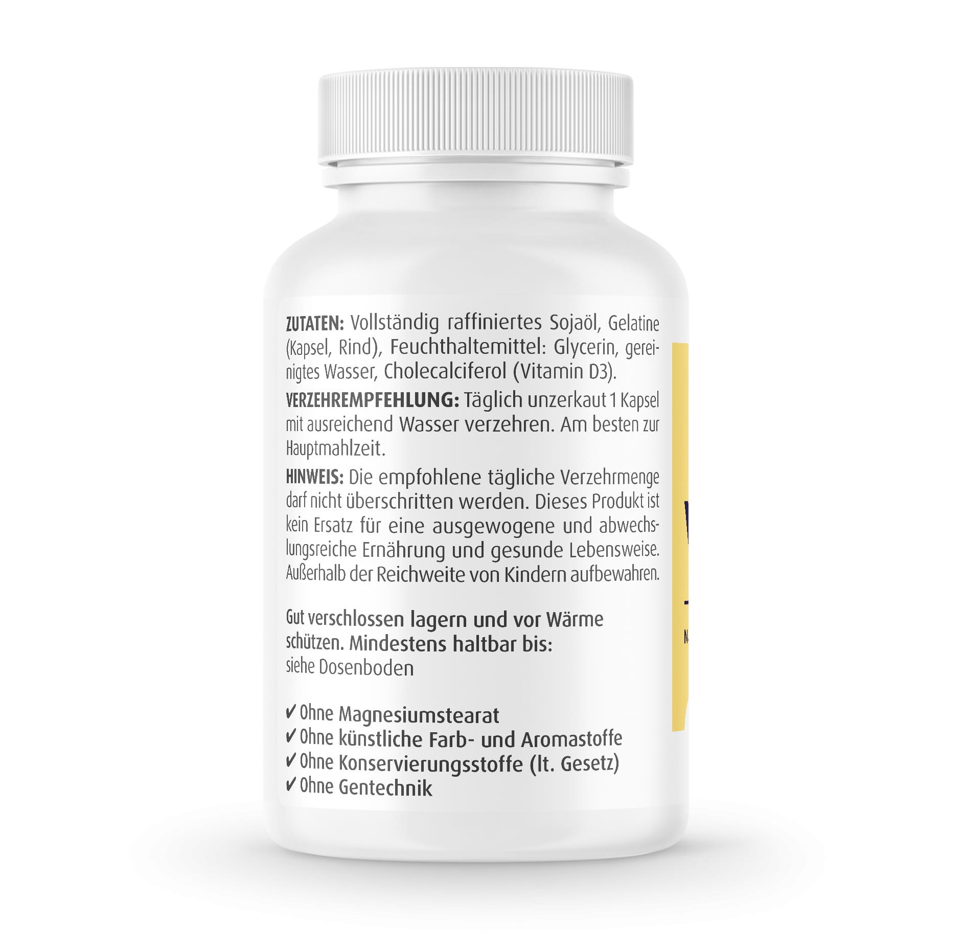 Vitamin D3 1.000 I.E. - 200 Kapseln