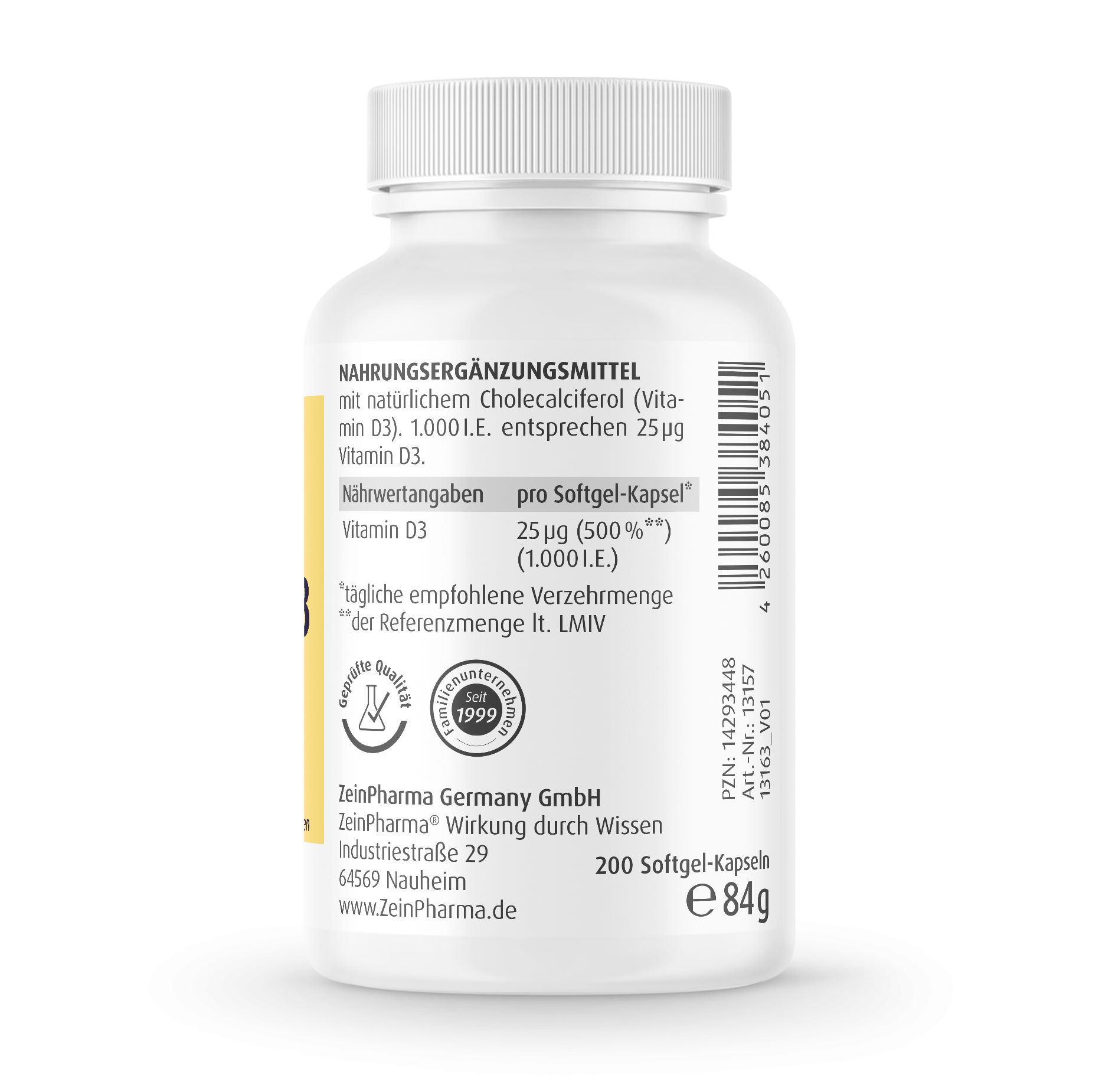 Vitamin D3 1.000 I.E. - 200 Kapseln