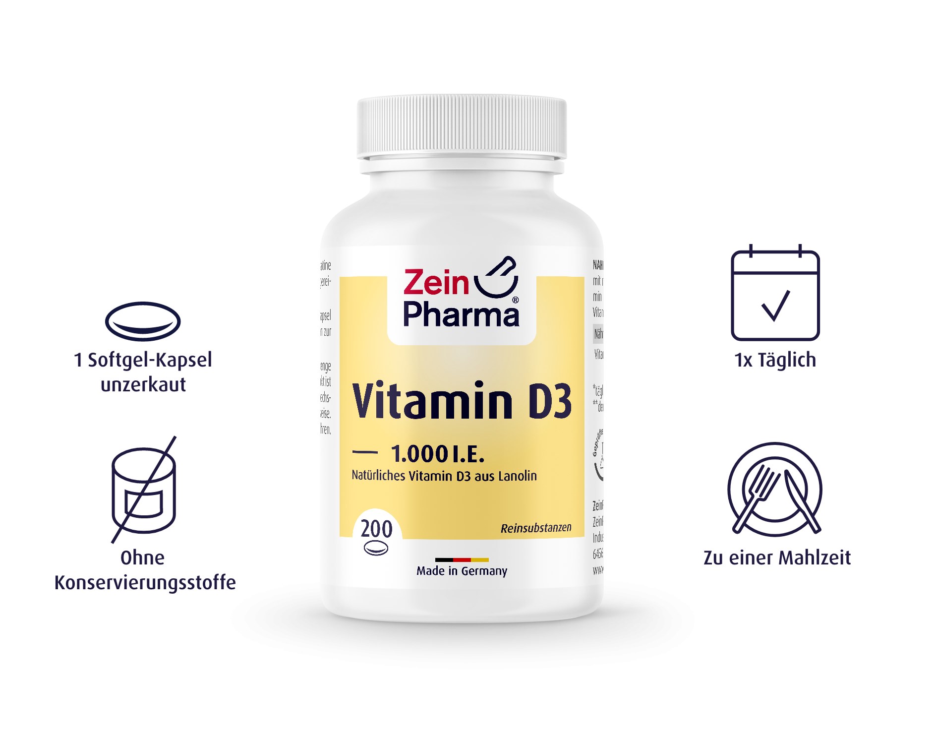 Vitamin D3 1.000 I.E. - 200 Kapseln
