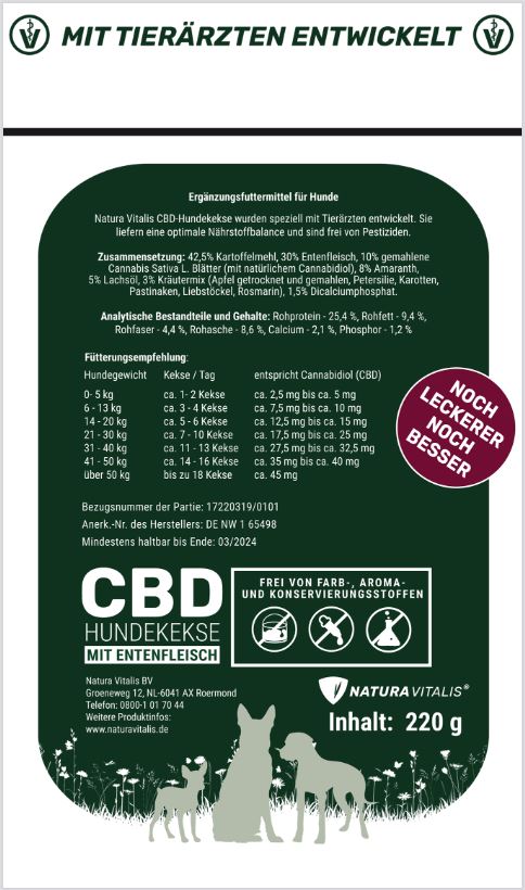 CBD Hundekekse von Natura Vitalis