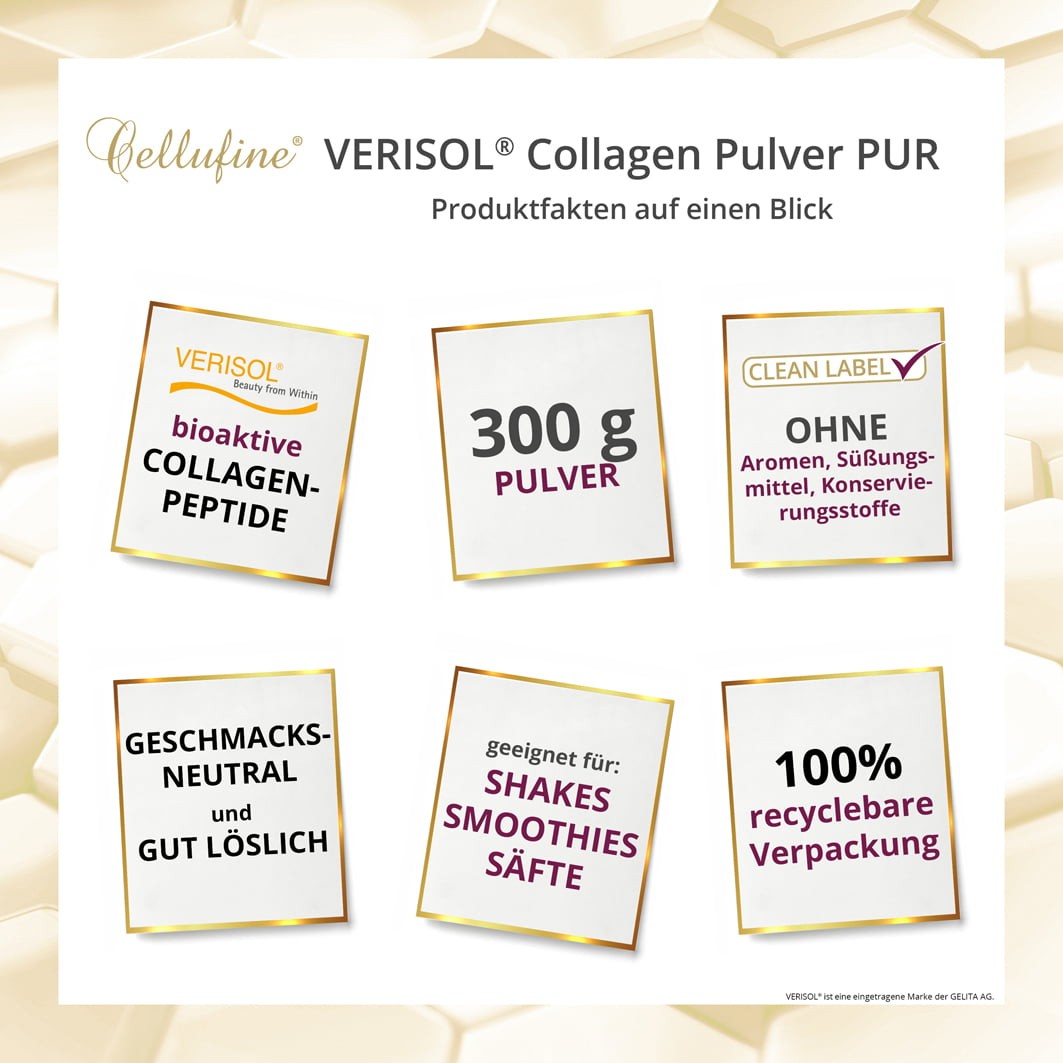 Cellufine Premium Collagen-Pulver PUR mit VERISOL - 300g