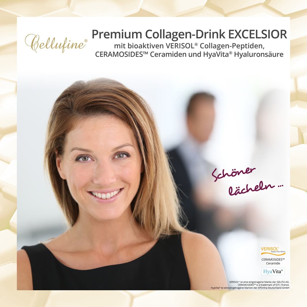 Cellufine Premium Collagen-Drink excelsior mit HyaVita Hyaluronsure & Verisol