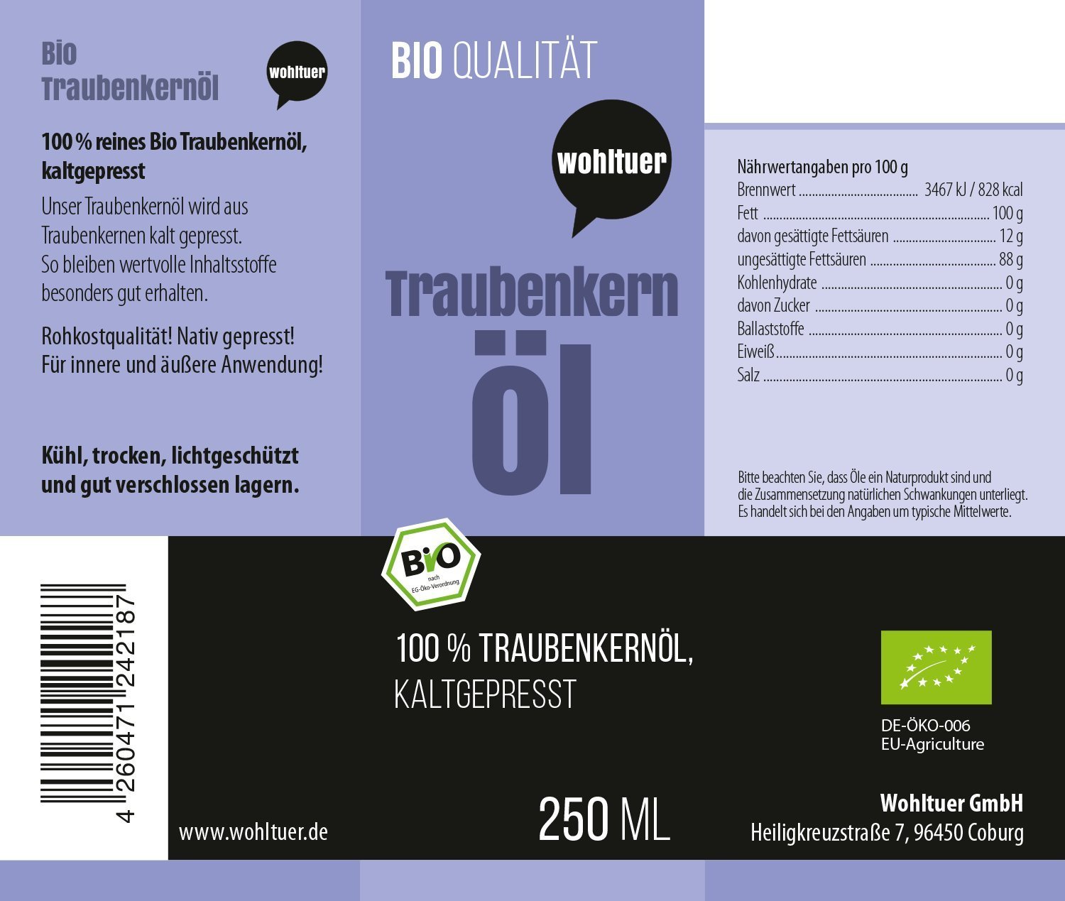 Bio Traubenkernl - 250ml