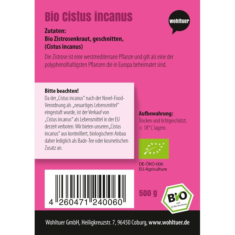 Bio Cistus Incanus (Zistrose) - 500g