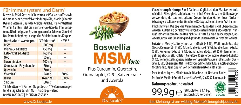 Boswellia MSM forte - 90 Tabletten