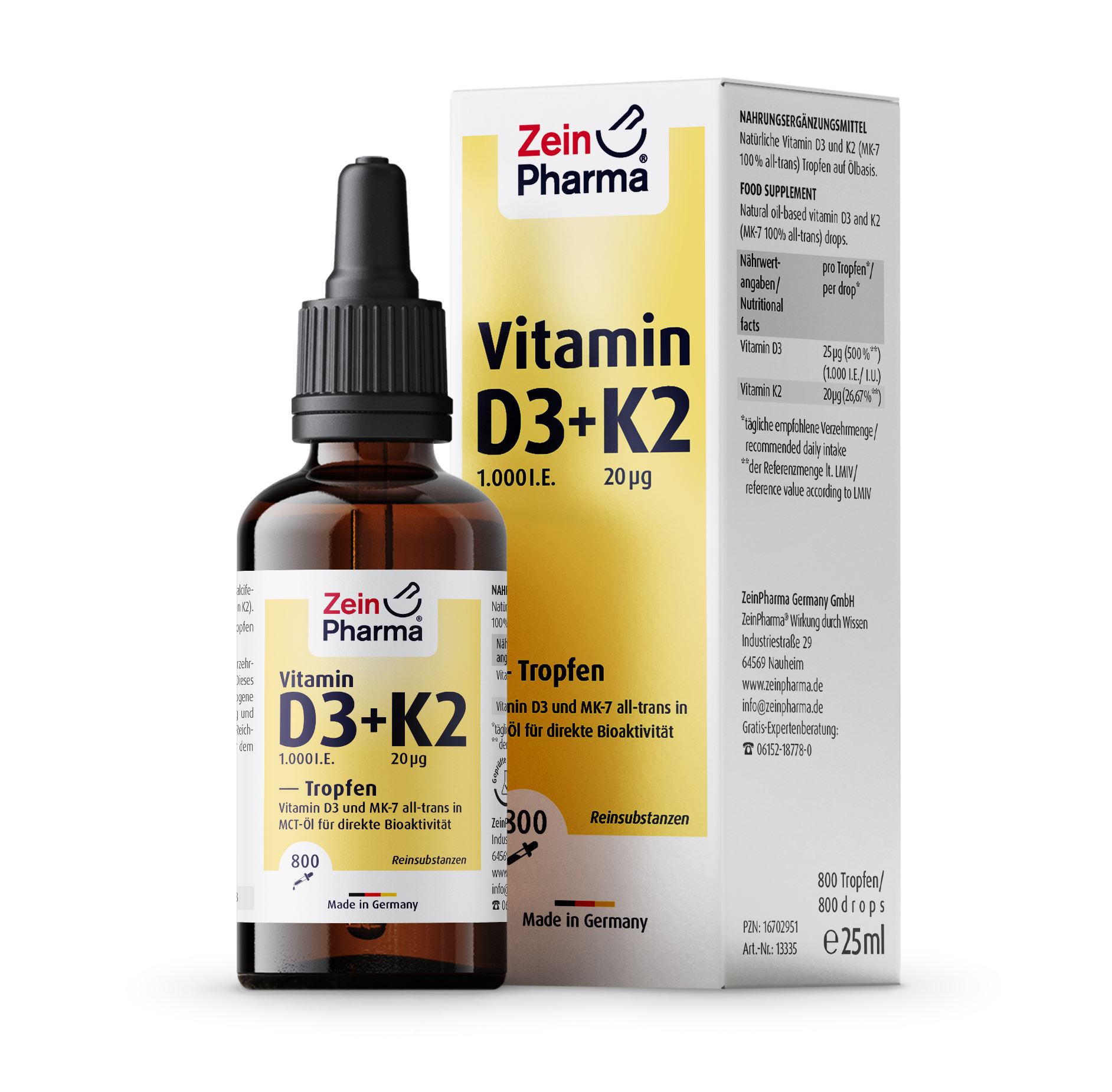 Vitamin D3 1.000 I.E. + K2 20 g Tropfen - 25ml