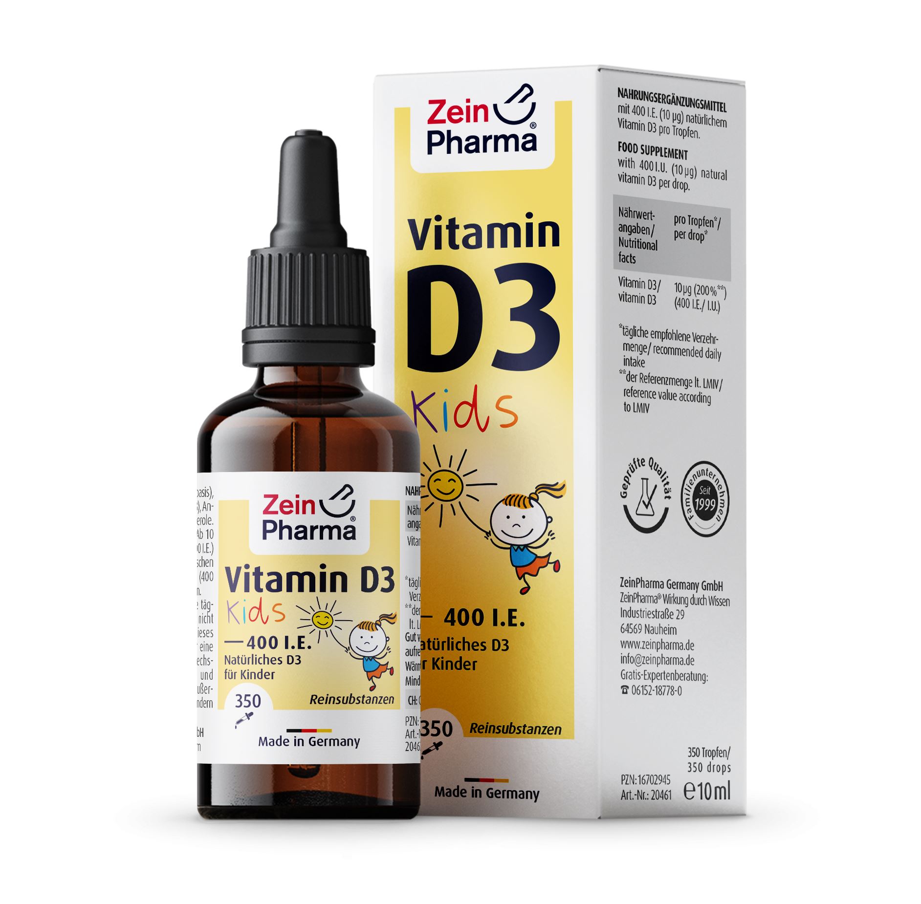 Vitamin D3 400 I.E. Tropfen für Kinder - 10ml