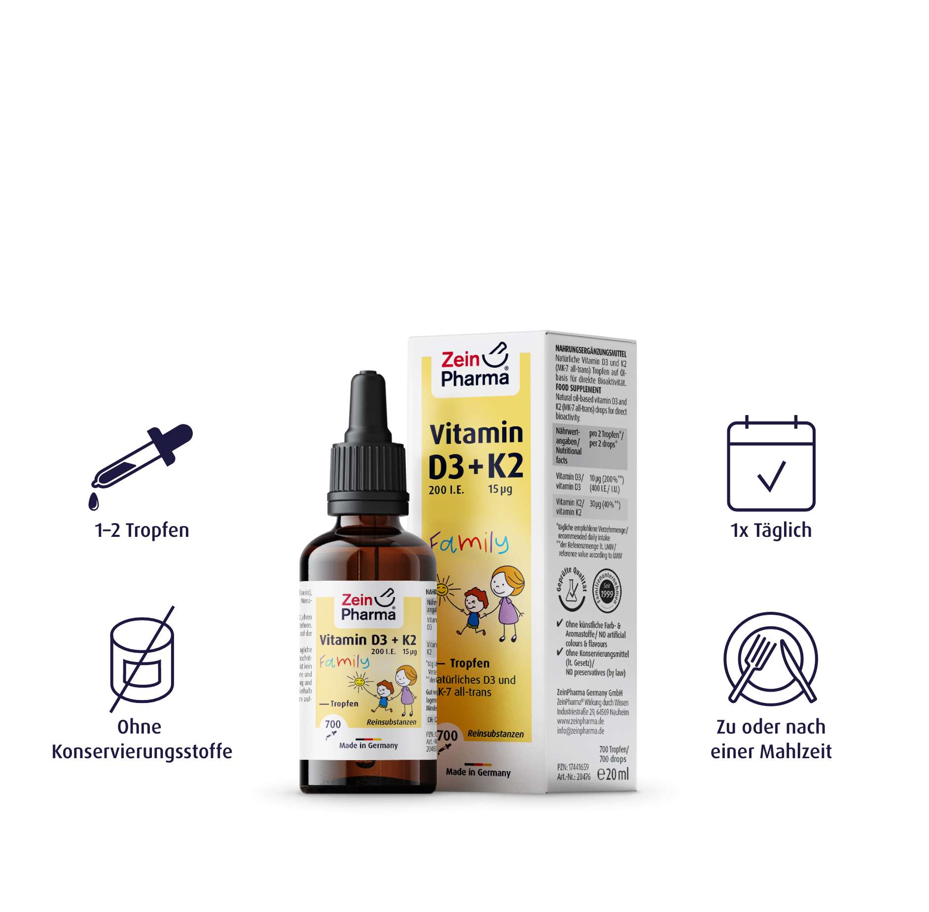 Vitamin D3 + K2 Family Tropfen - 20ml