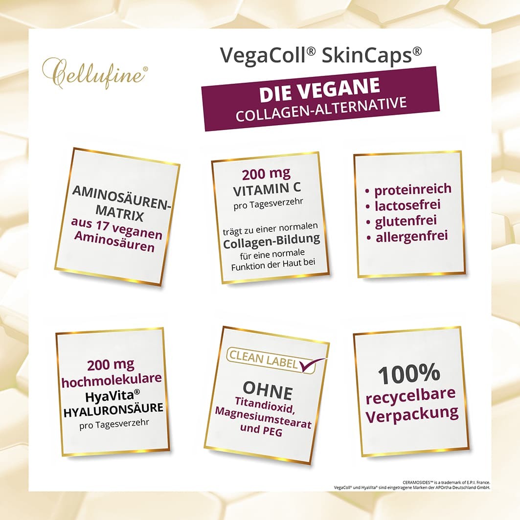 Cellufine VegaColl SkinCaps - vegane Collagen-Alternative - 180 Kapseln