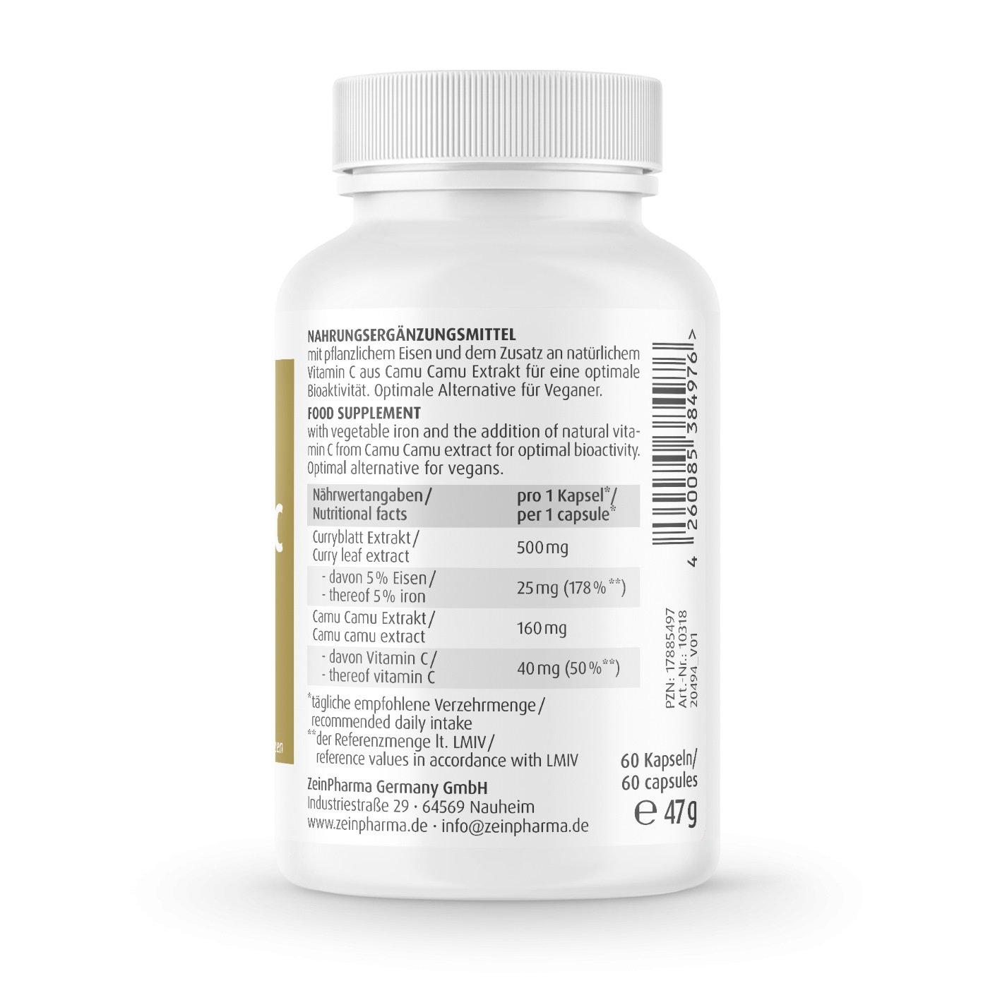 Curryblatt Eisen 25 mg + C Kapseln