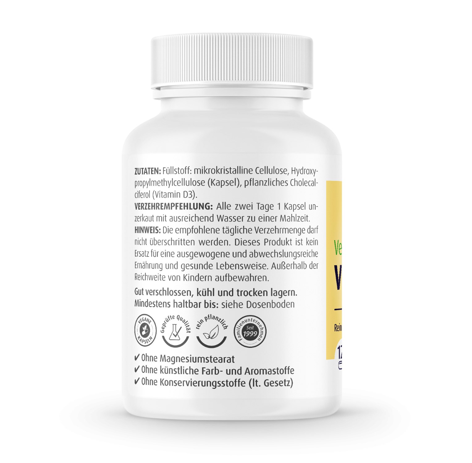 Vegane Vitamin D3 2.000 I.E. - 120 Kapseln