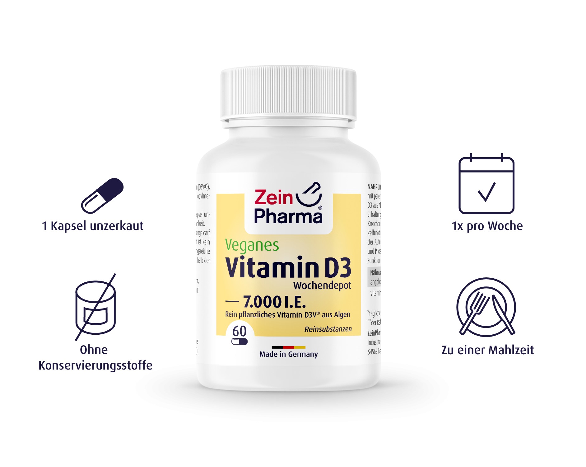 Vegane Vitamin D3 7.000 I.E. - 60 Kapseln