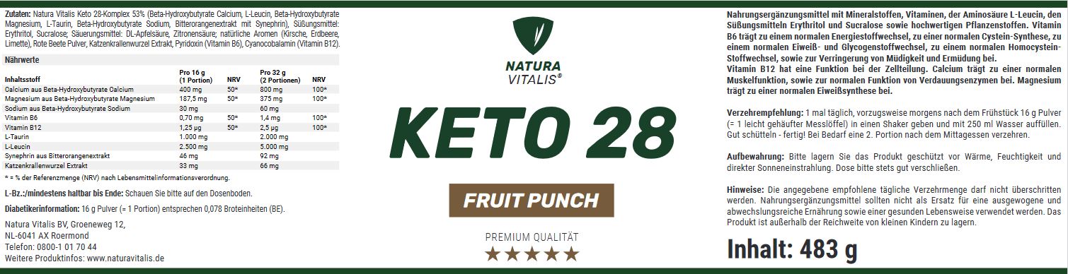 Keto 28 Fruit Punch - 483g