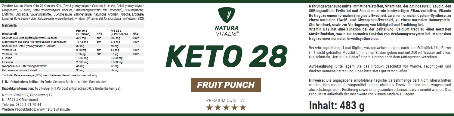 Keto 28 Fruit Punch - 483g