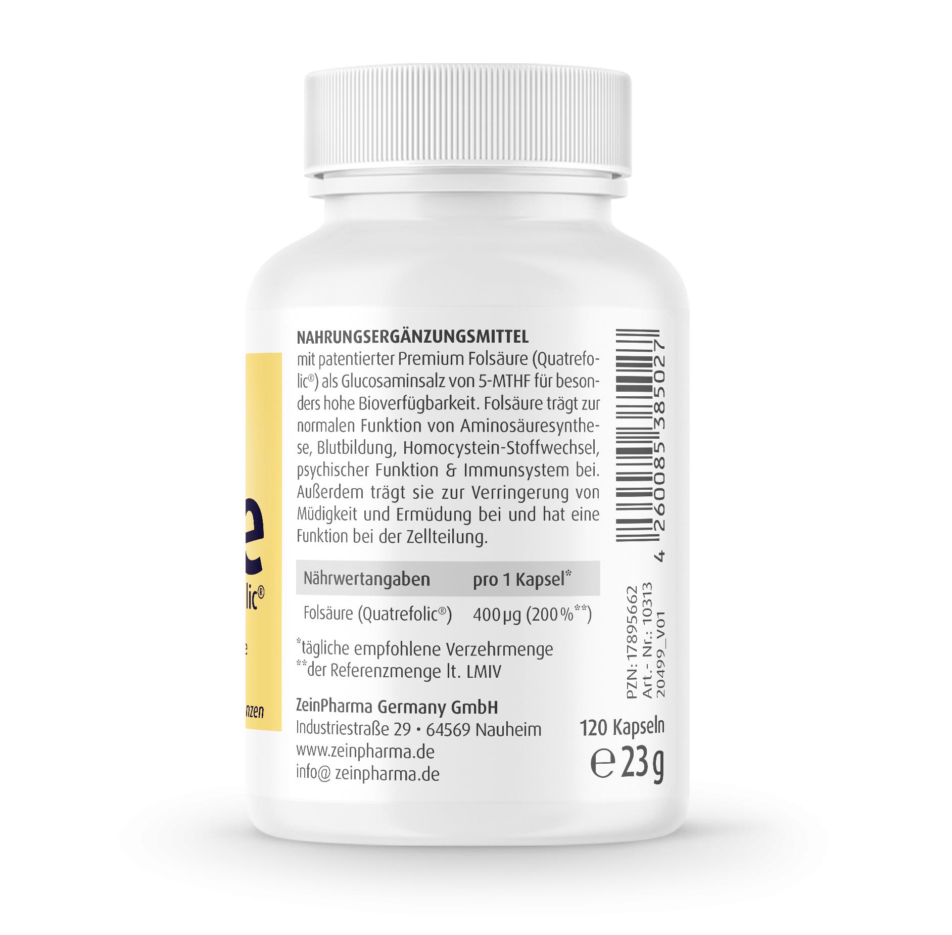 Folate (Quatrefolic) 400μg - 120 Kapseln