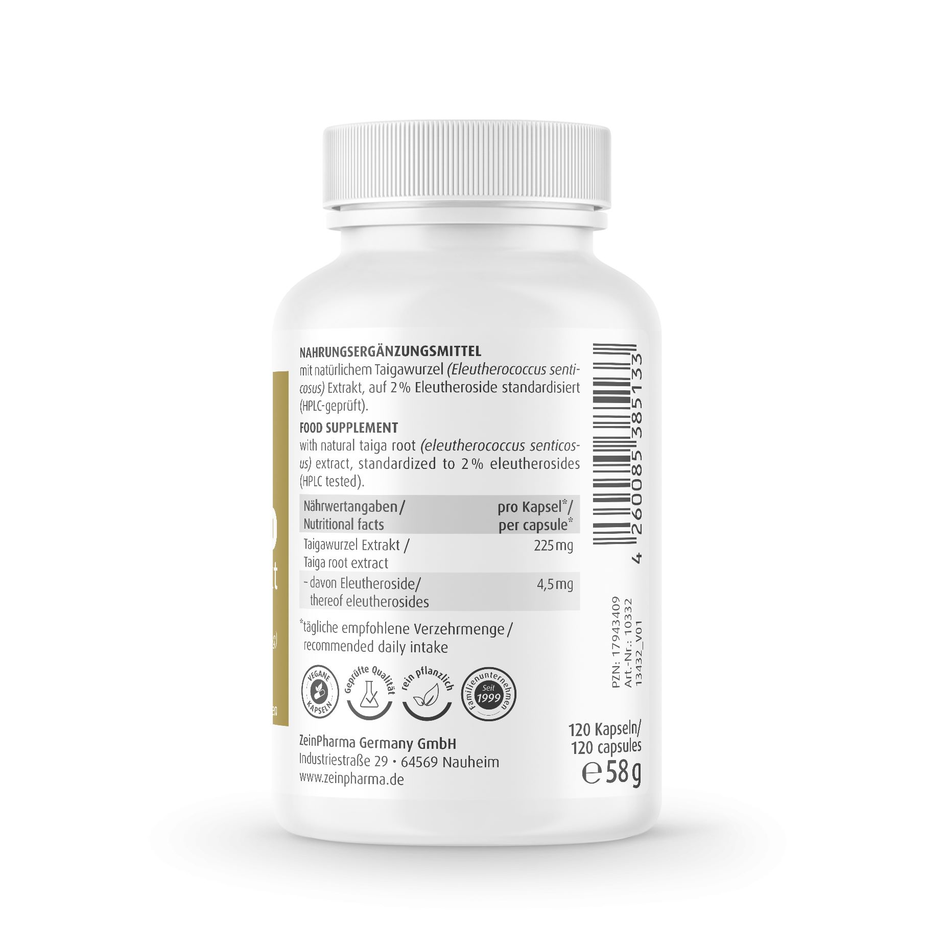 Eleuthero Extrakt 225mg - 120 Kapseln