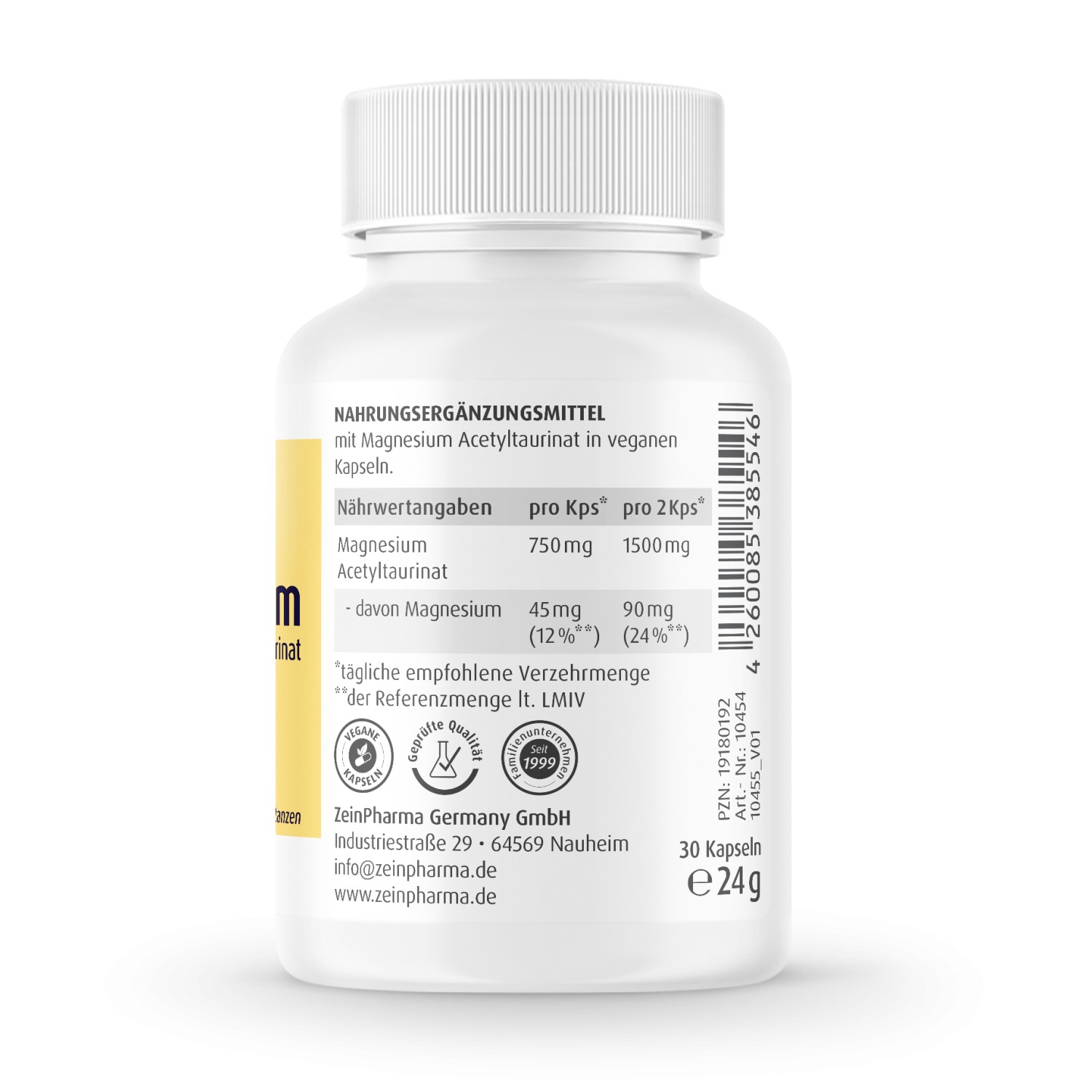 Magnesium Acetyltaurinat 750mg - 30 Kapseln