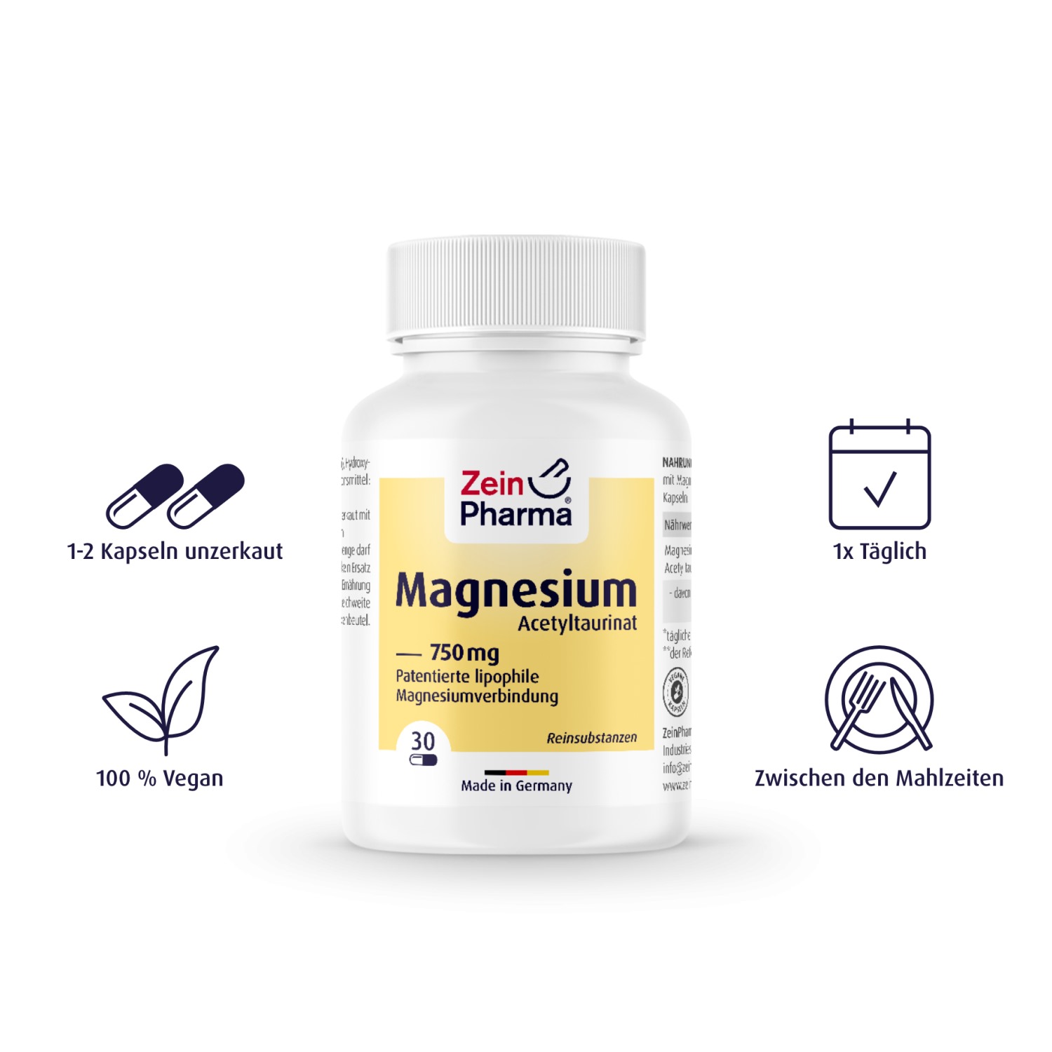 Magnesium Acetyltaurinat 750mg - 30 Kapseln