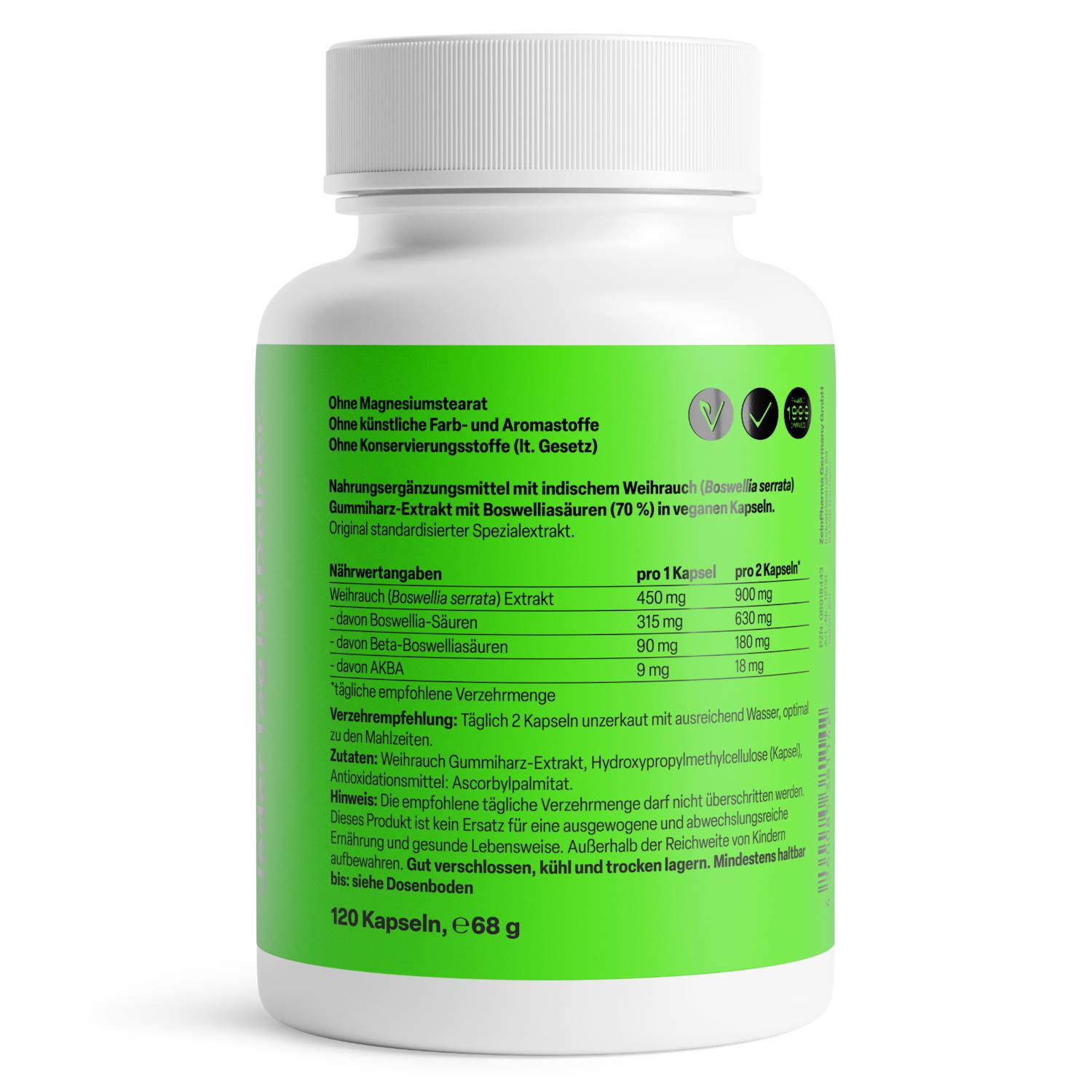 Weihrauch Kapseln 450mg vegetarisch 120 Stck