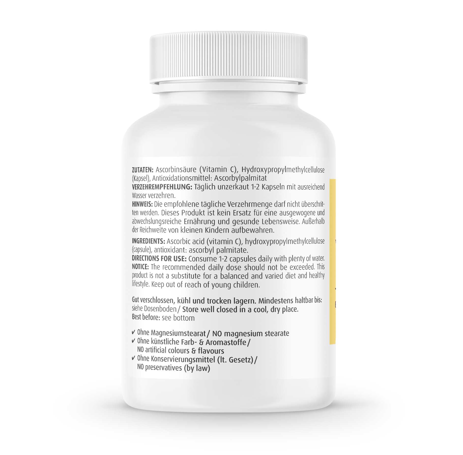 Vitamin C Kapseln 500mg 90 Kapseln - hochdosiert