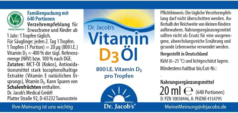 Dr. Jacobs Vitamin D3 l - 20 ml