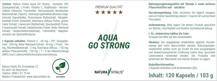 Aqua GO Strong - 120 Entwsserungskapseln