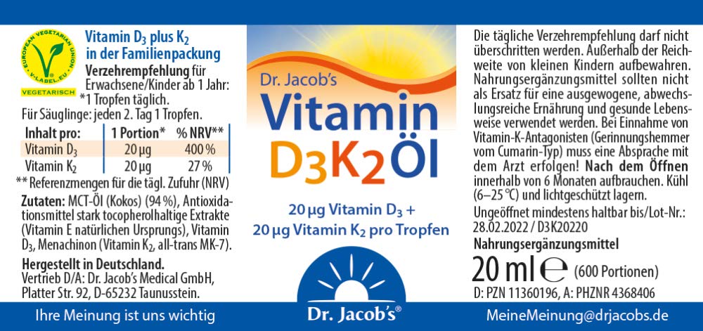 Dr. Jacobs Vitamin D3K2 l