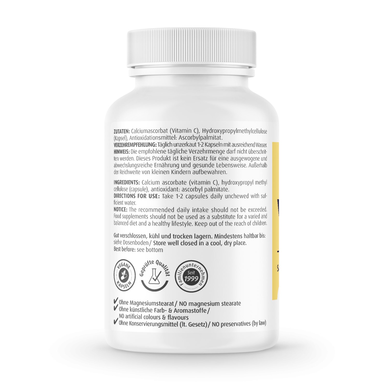 Gepuffertes Vitamin C 500 mg Kapseln von ZeinPharma