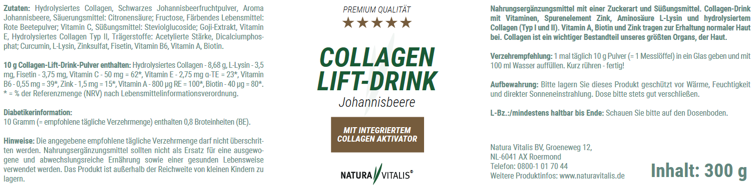 Collagen-Lift-Drink (600g) mit integriertem Collagen-Activator