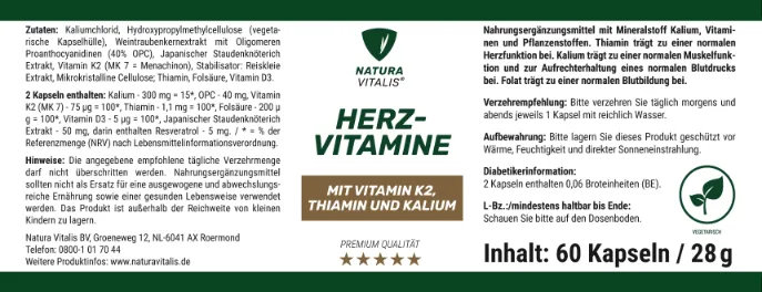 Herzvitamine - 60 Kapseln