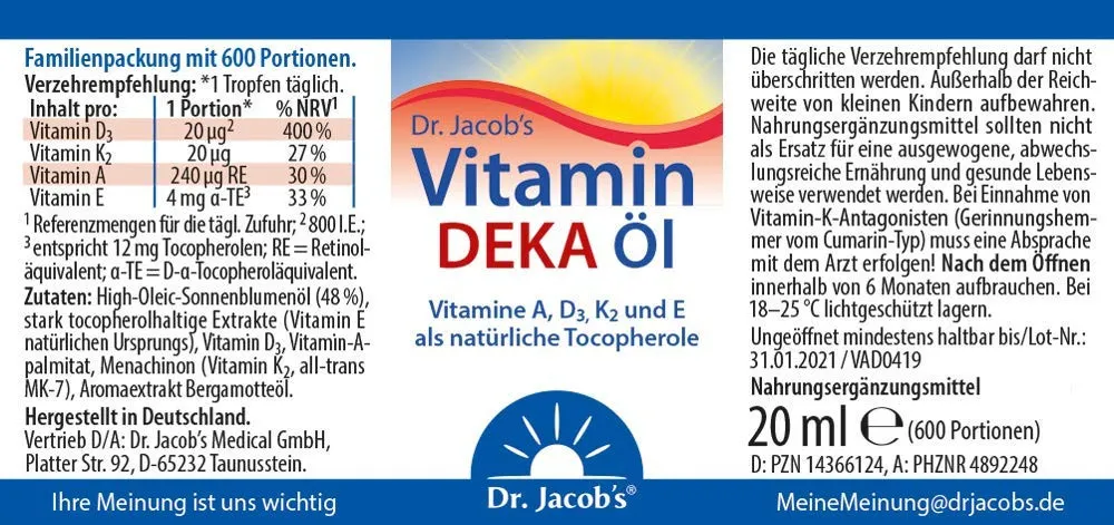 Dr. Jacob's Vitamin DEKA l - 20 ml