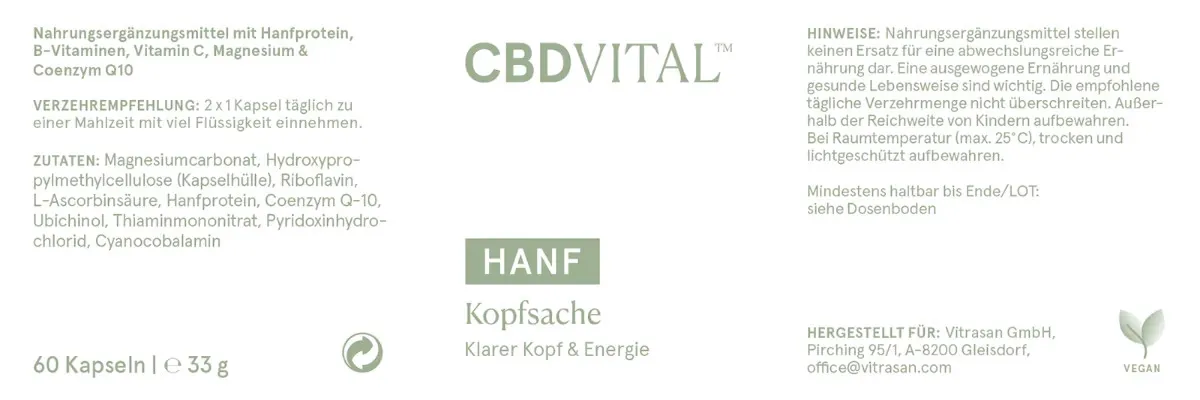 Hanf Kopfsache - 60 Kapseln