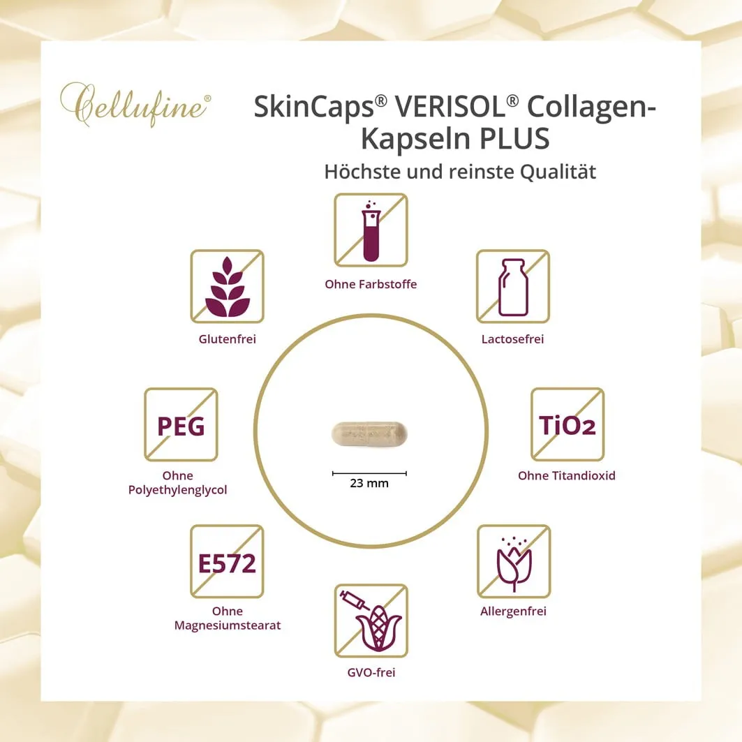 Cellufine Collagen SkinCaps mit Verisol & HyaVita Hyaluronsure - 180 Kapseln