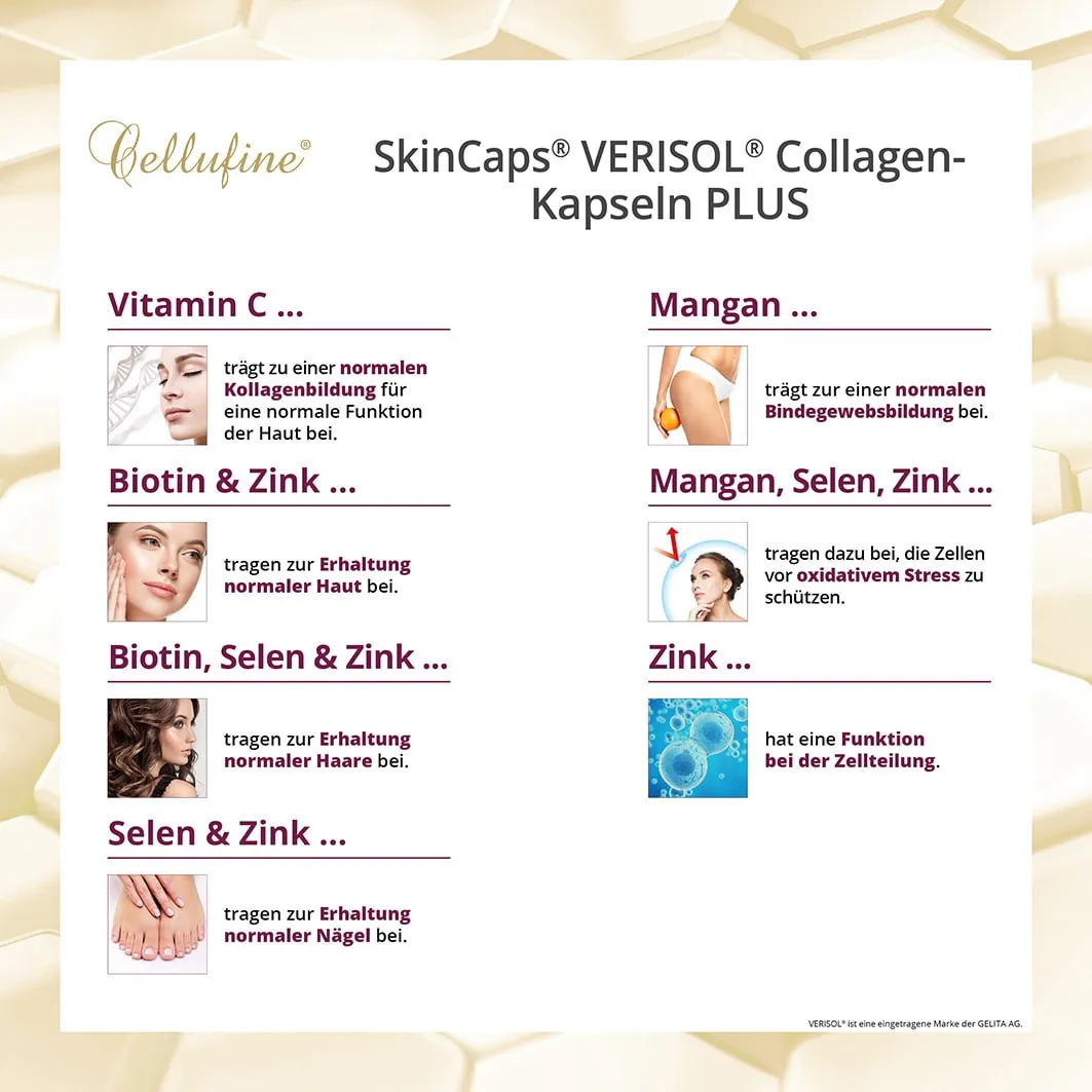 Cellufine Collagen SkinCaps mit Verisol & HyaVita Hyaluronsure - 180 Kapseln