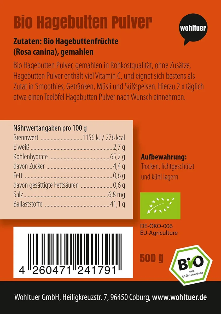 Bio Hagebuttenpulver - 500g