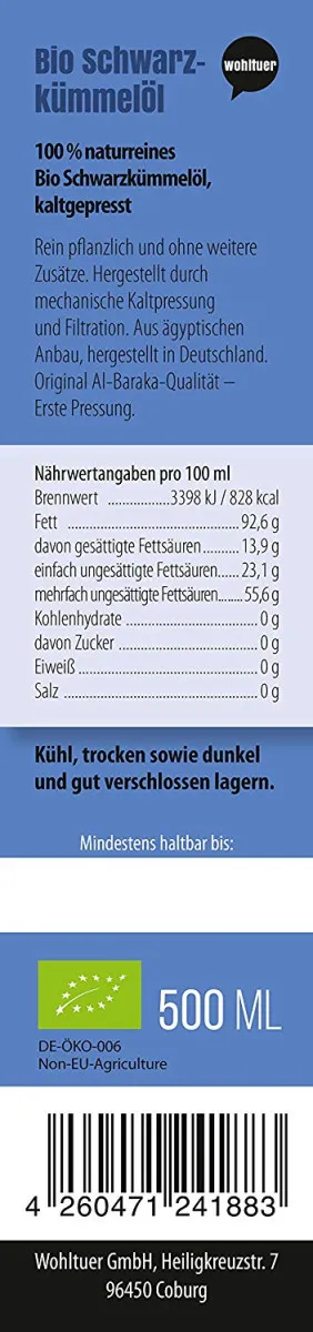 Bio Schwarzkmmell - 500ml