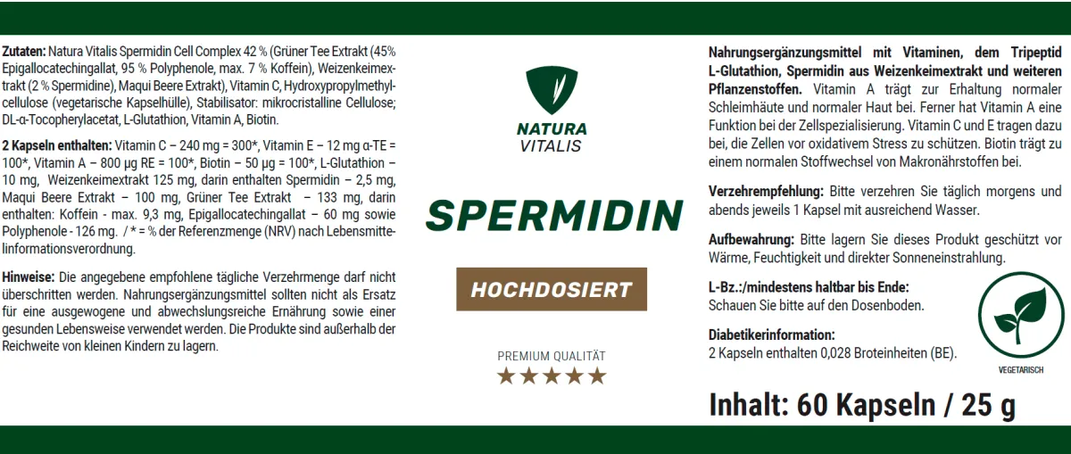 Spermidin hochdosiert - 60 Kapseln