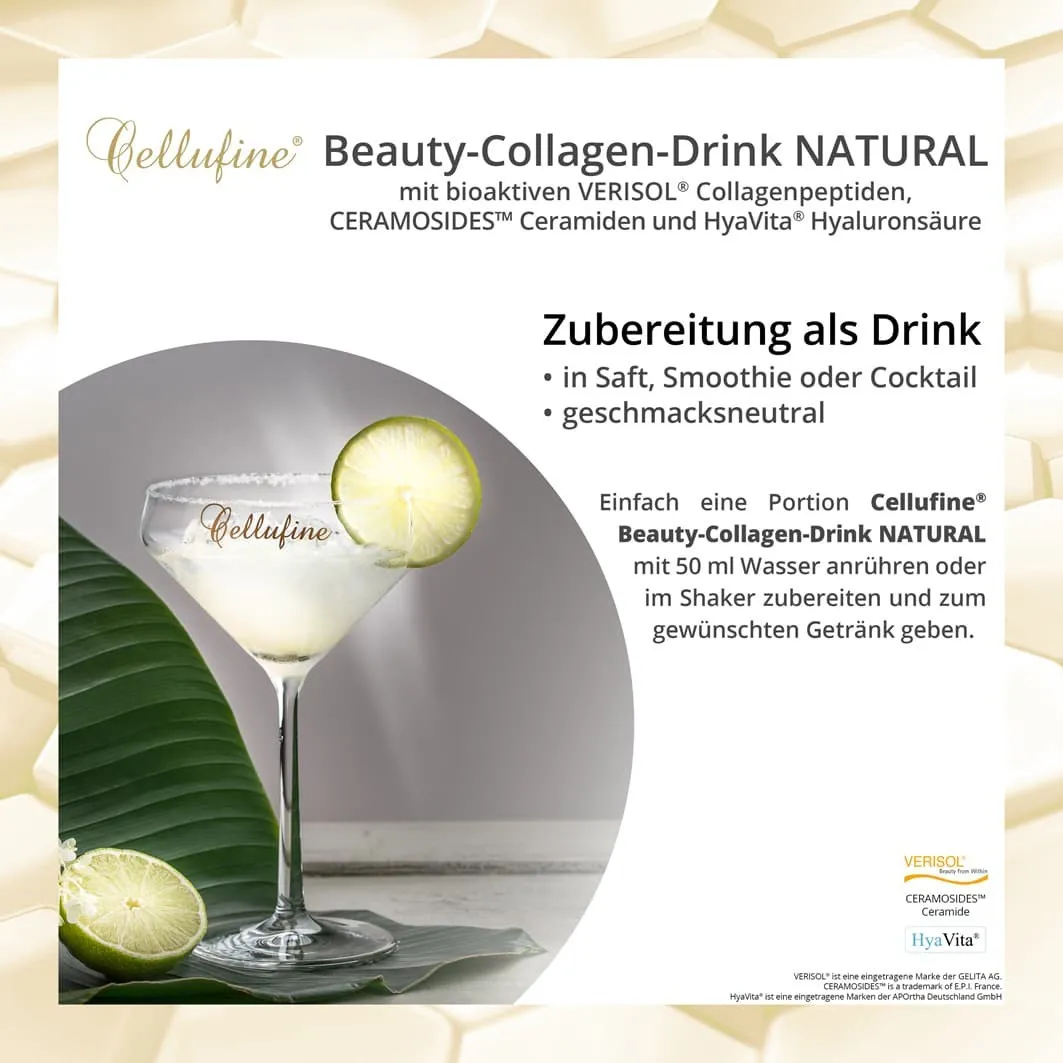 Cellufine Beauty-Collagen-Drink mit HyaVita Hyaluronsure NATURAL - 180g