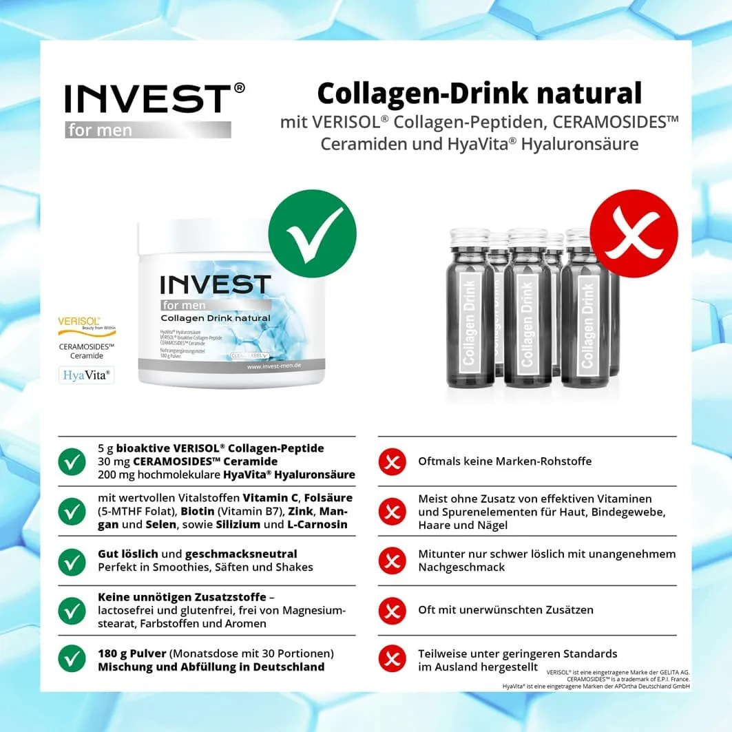 Cellufine INVEST MEN Collagen-Drink natural fr Mnner - 180g