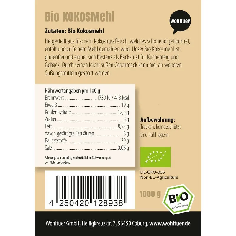 Bio Kokosmehl - 1000g
