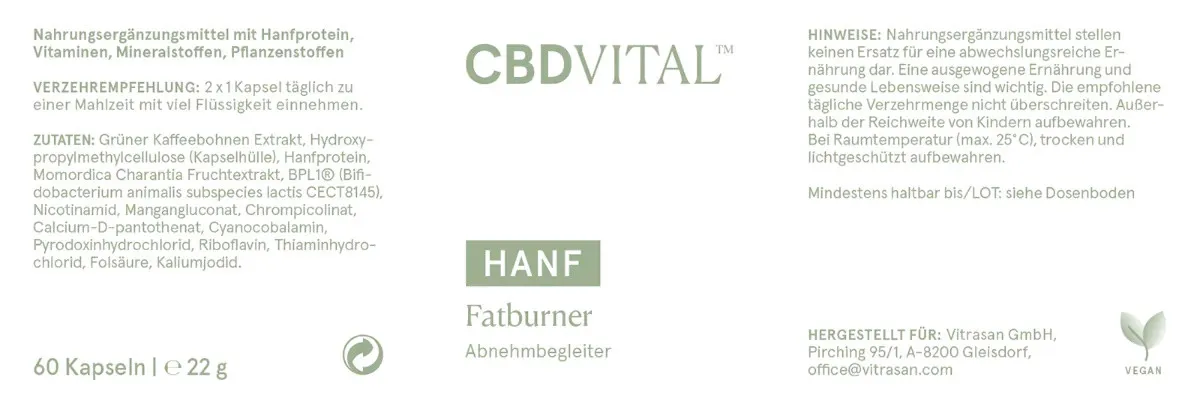 HANF Fatburner - 60 Kapseln