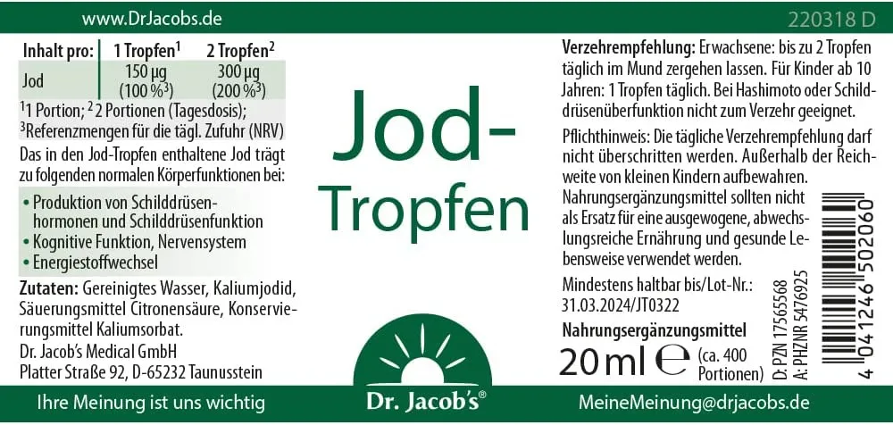 Dr. Jacob's Jod-Tropfen - 20ml