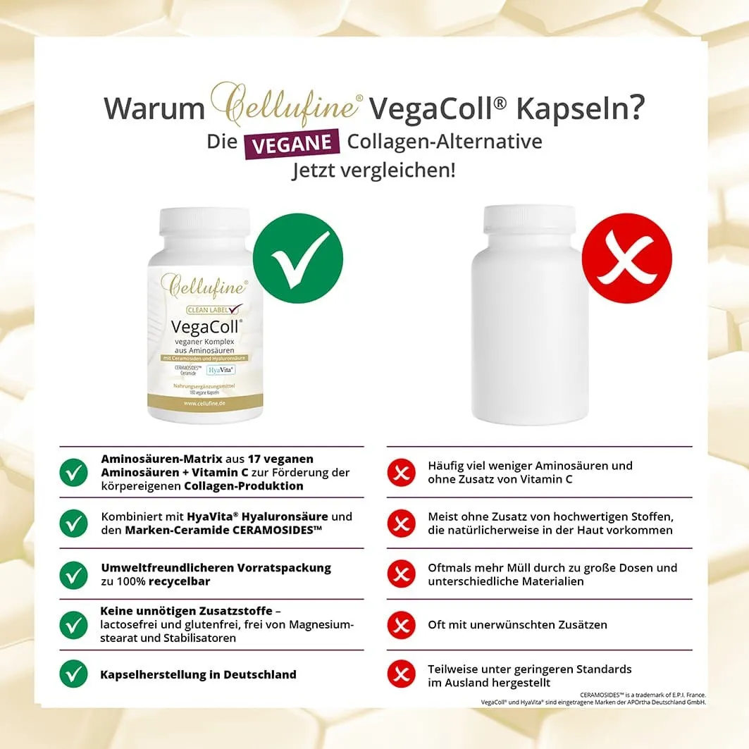 Cellufine� VegaColl� SkinCaps� - vegane Collagen-Alternative - 180 Kapseln
