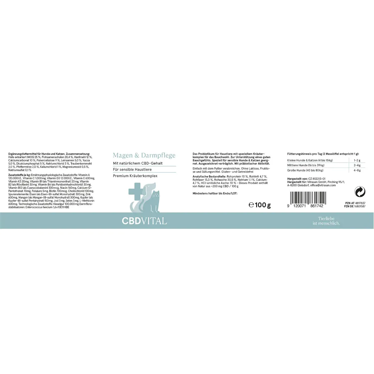 CBD Vital VET Magen & Darmpflege - 100g
