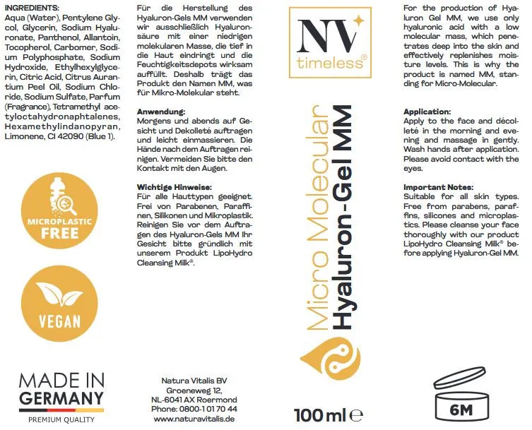 Hyaluron-Gel MM 100ml von Natura Vitalis