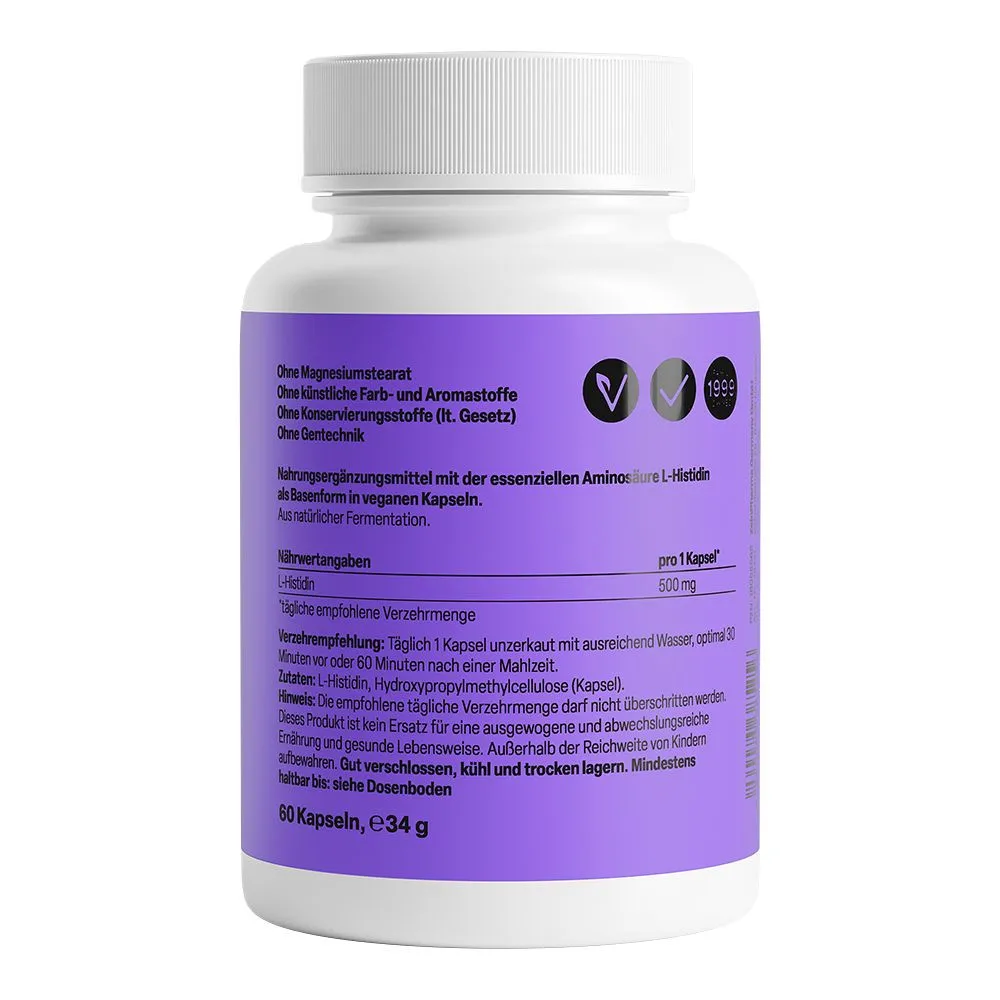 L-Histidin 500mg - 60 Kapseln