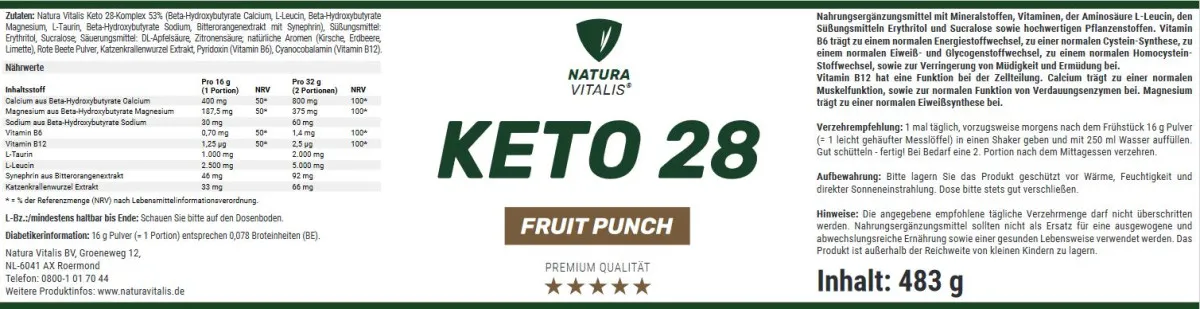 Keto 28 Fruit Punch - 483g